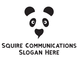 Panda Speech Bubble logo design