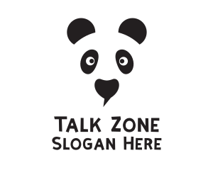 Panda Speech Bubble logo design