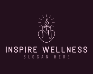 Valentine Candlelight Wellness logo design