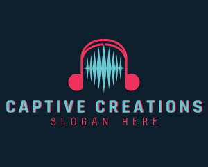 Audio Soundwave Headphones Logo