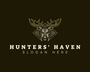 Antler Deer Buck logo design