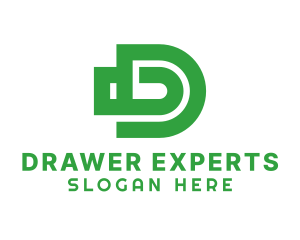 Green Bullet Letter D logo design