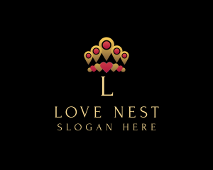 Love Location Pin Destination  logo design