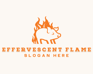 Flame Pork Barbecue logo design