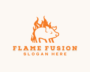 Flame Pork Barbecue logo design