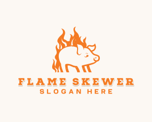 Flame Pork Barbecue logo design