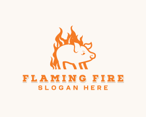 Flame Pork Barbecue logo design