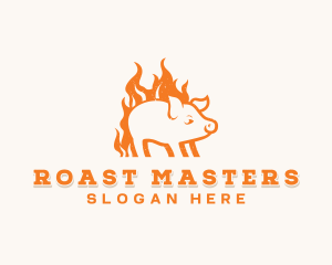 Flame Pork Barbecue logo design