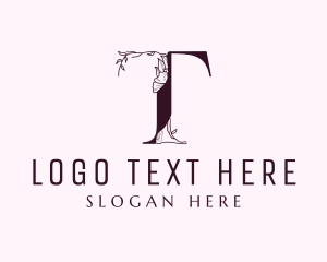 Floral Letter T logo