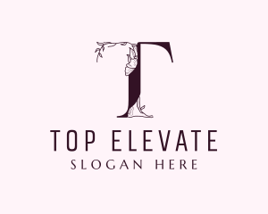 Floral Letter T logo design