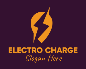 Energy Lightning Pin logo design