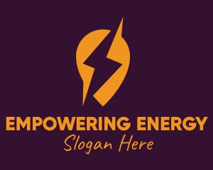 Energy Lightning Pin logo design