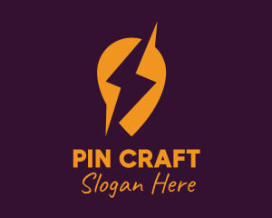 Energy Lightning Pin logo design