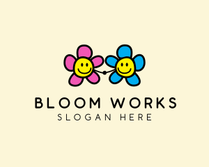 Bloom Friendly Flower  logo design