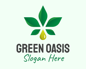 Cannabis Oil Leaf logo design