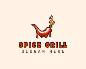 Flame Hot Chili  logo design