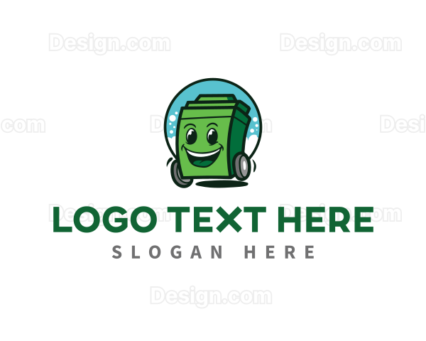 Trash Bin Mascot Logo