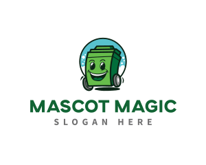 Trash Bin Mascot logo