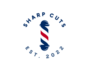 Barber Pole Hairdresser logo design