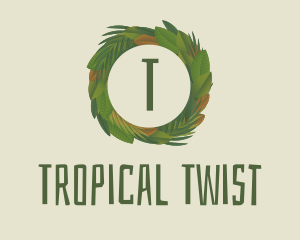 Summer Tropical Wreath Letter logo design