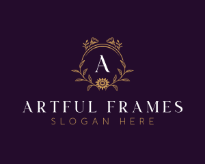 Floral Frame Decoration logo design