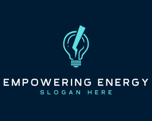 Power Electrical Bulb logo design