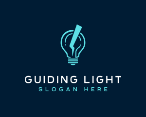 Power Electrical Bulb logo design