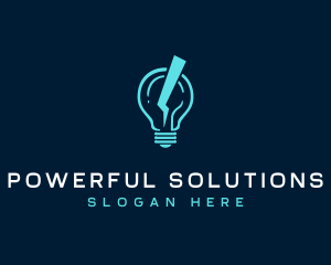 Power Electrical Bulb logo design