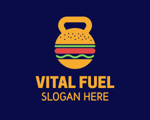 Kettlebell Burger Weights logo design