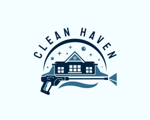 Blue Pressure Washing Cleaning logo design
