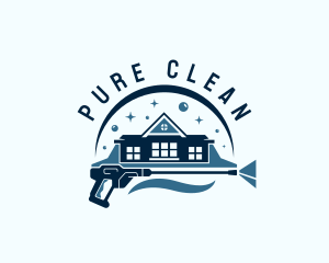 Blue Pressure Washing Cleaning logo