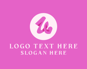 Pink Fashion Letter U logo