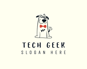 Nerdy Dog Puppy logo design