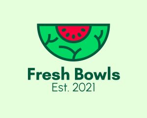 Fresh Watermelon Slice  logo design