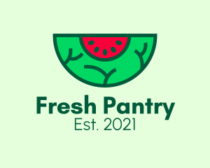 Fresh Watermelon Slice  logo design