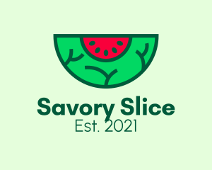 Fresh Watermelon Slice  logo design