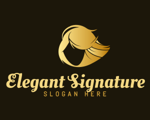 Elegant Feminine Haircut logo design