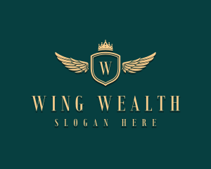 Crown Shield Wings logo design