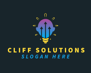 Lightbulb Head Arrow logo design