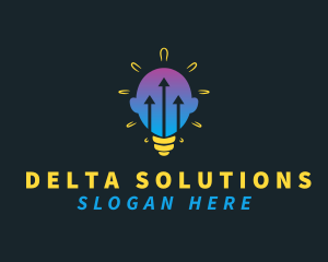 Lightbulb Head Arrow logo design