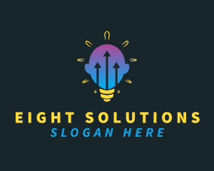 Lightbulb Head Arrow logo design