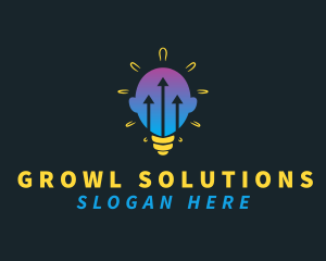 Lightbulb Head Arrow logo design