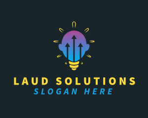 Lightbulb Head Arrow logo design