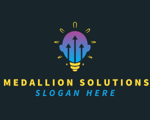 Lightbulb Head Arrow logo design