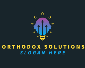 Lightbulb Head Arrow logo design