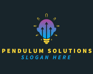 Lightbulb Head Arrow logo design