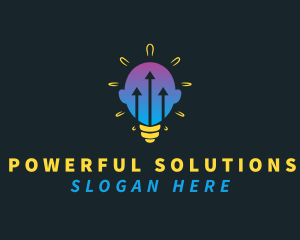 Lightbulb Head Arrow logo design