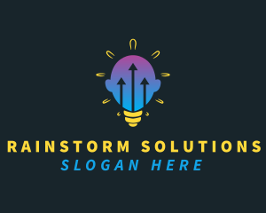 Lightbulb Head Arrow logo design