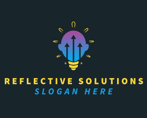 Lightbulb Head Arrow logo design