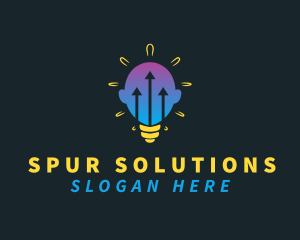 Lightbulb Head Arrow logo design